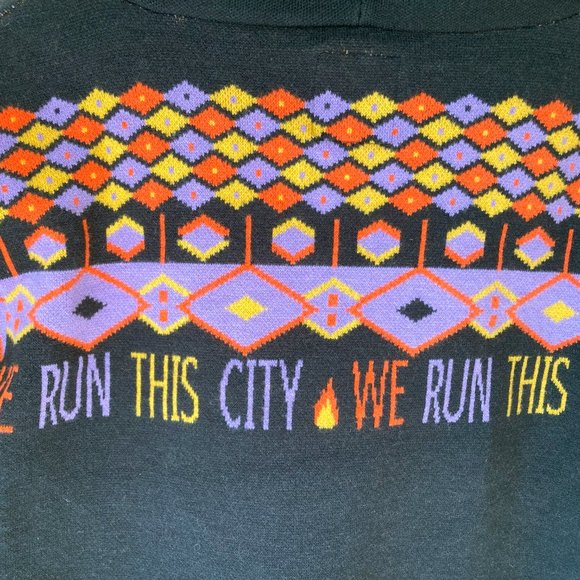 Elite Premium Denim Hoodie Cardigan Sweater SOFT Small Zipper Colorful Pattern - Picture 6 of 11